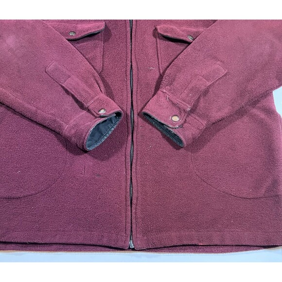 Vintage Woolrich Burgundy Full Zip Fleece Jacket Made in USA Men's Large - Picture 2 of 13